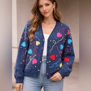 Marisa Christina knitted cardigan a "Vintage Valentine Heart Knitted Cardigan"
